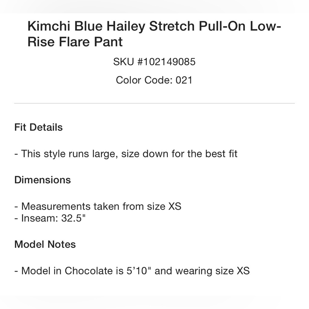 Kimchi blue low rise flare stretch pants - Picture 5 of 5